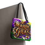 Mardi Gras Tote Bag — Colorful Carnival Mask & Beads Festival Tote