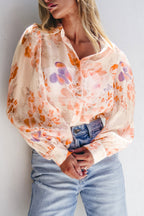 Floral Sheer Long Sleeve Blouse