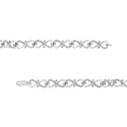 .925 Sterling Silver 1/3 Cttw Round-Cut Diamond Double Heart Infinity Link 7.25" Bracelet (H-I Color, I3 Clarity)-3
