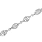 .925 Sterling Silver 2 1/2 Cttw Diamond Pear Shaped and Bezel Link Bracelet (I-J Color, I2-I3 Clarity) - 7.5 "-3