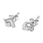 .925 Sterling Silver Round Cut Diamond Fashion Earrings (0.10 cttw, I-J Color, I2-I3 Clarity)-3
