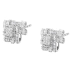 .925 Sterling Silver 1/2 Cttw Round-Cut Diamond Stud Earrings (I-J Color, I1-I2 Clarity)-3