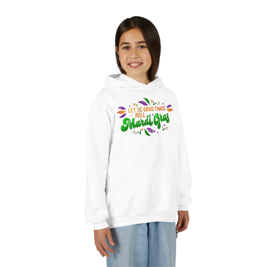 Mardi Gras Youth Hoodie - "Let the Good Times Roll" Celebration Pullover