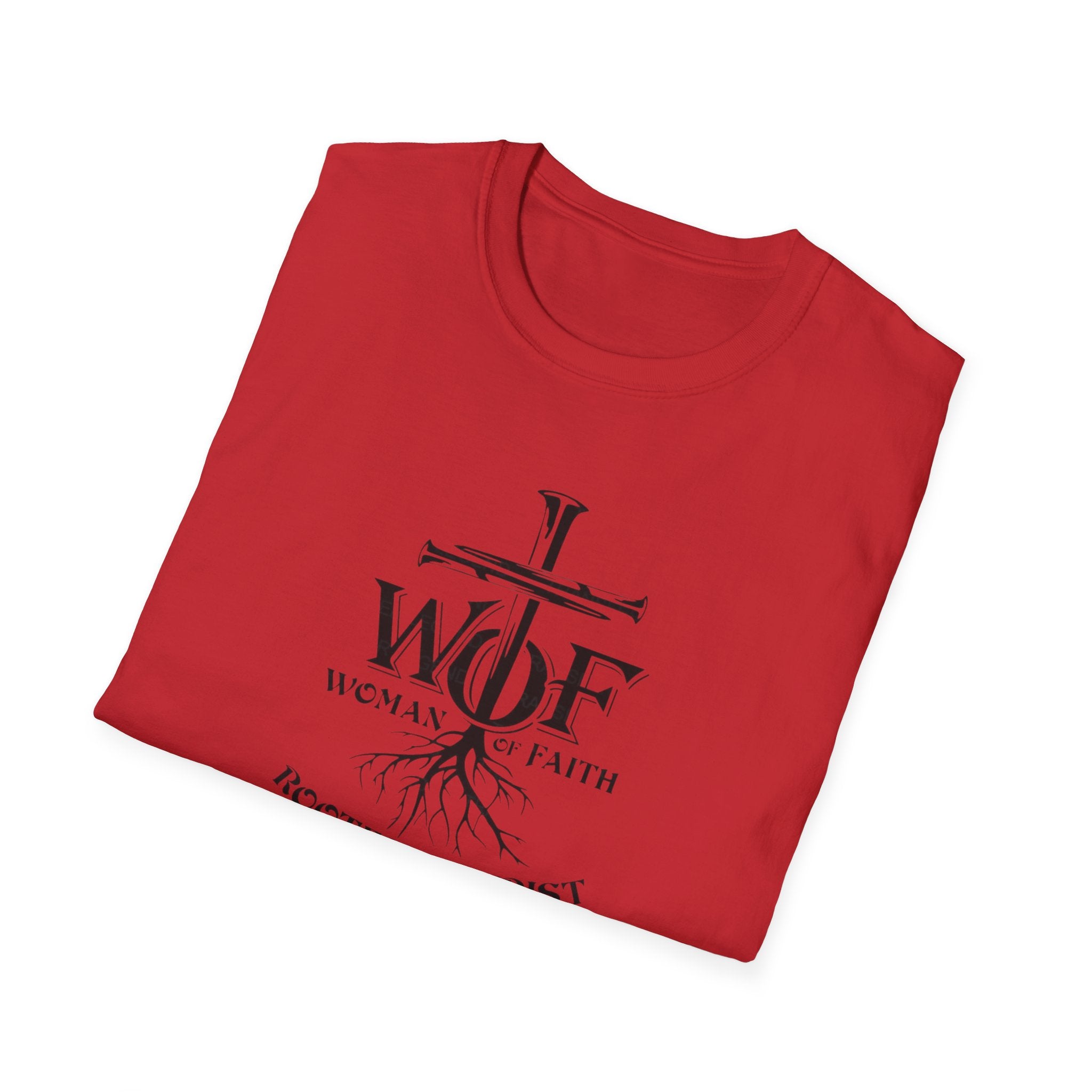 Faith T-Shirt - "WOF Woman of Faith Rooted in Christ" Christian Tee