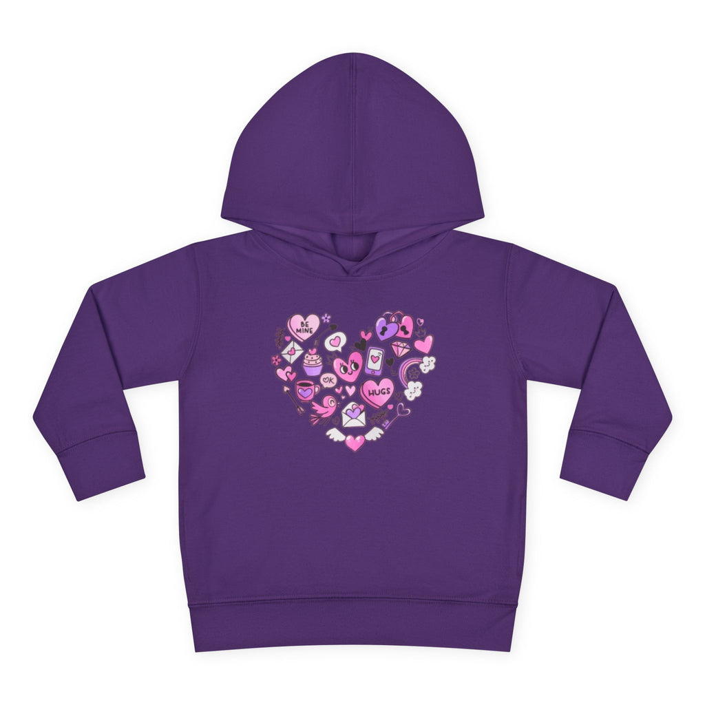 Toddler Heart Doodle Hoodie – Pink Love Icons Pullover
