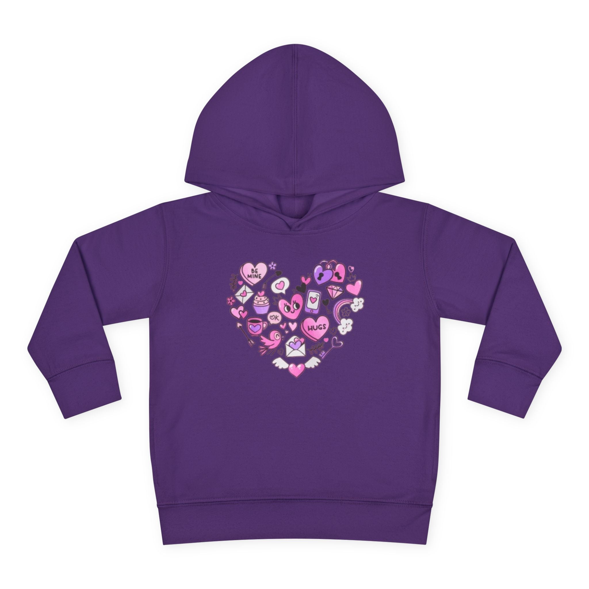 Toddler Heart Doodle Hoodie – Pink Love Icons Pullover