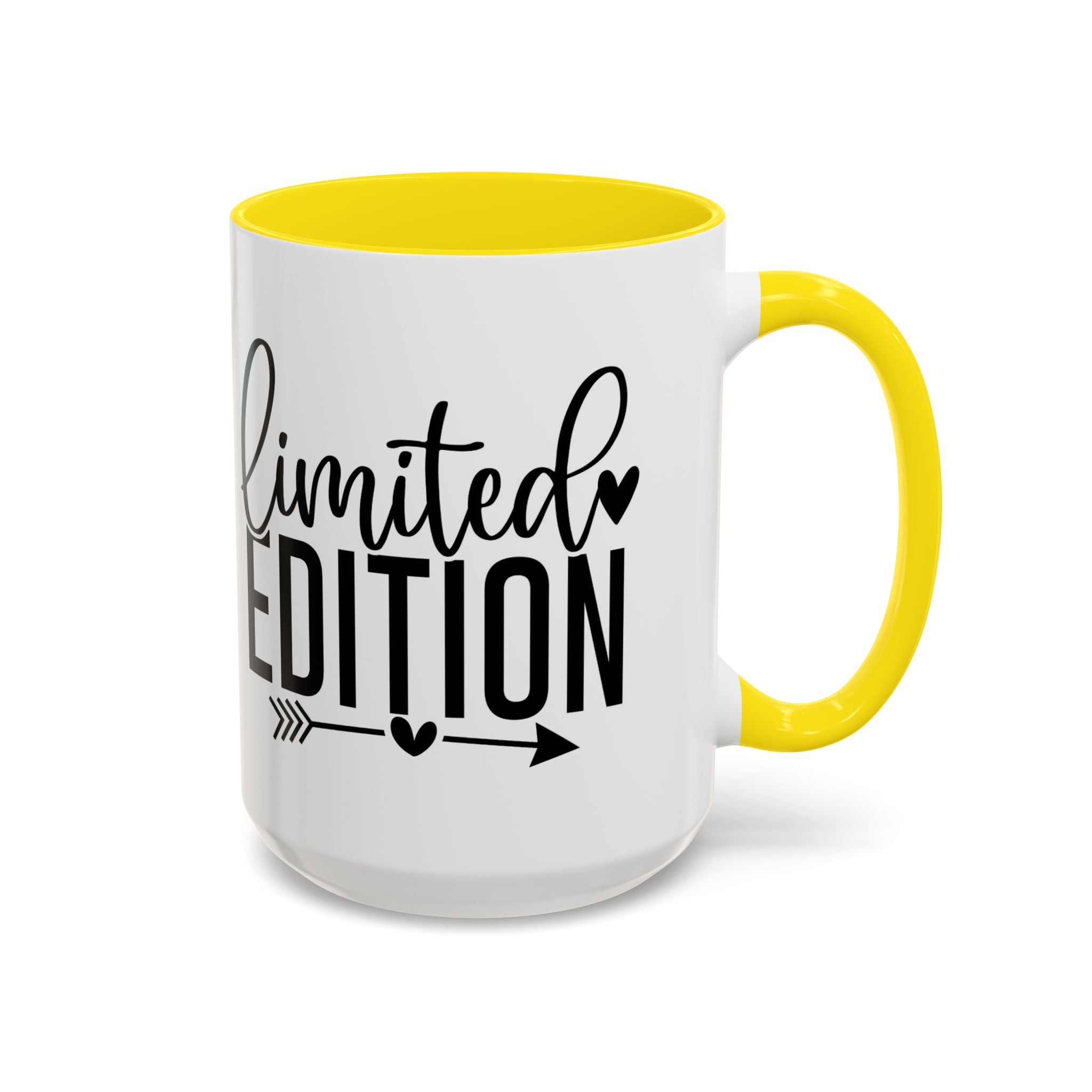 Limited Edition Accent Coffee Mug — Pink Interior, 'Limited Edition' Graphic (11/15oz)