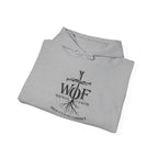 Hoodie — "W.O.F. Woman of Faith" Cross Christian Graphic Pullover