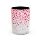 Heart Confetti Accent Coffee Mug — Pink Valentine’s Day Gift (11/15oz)