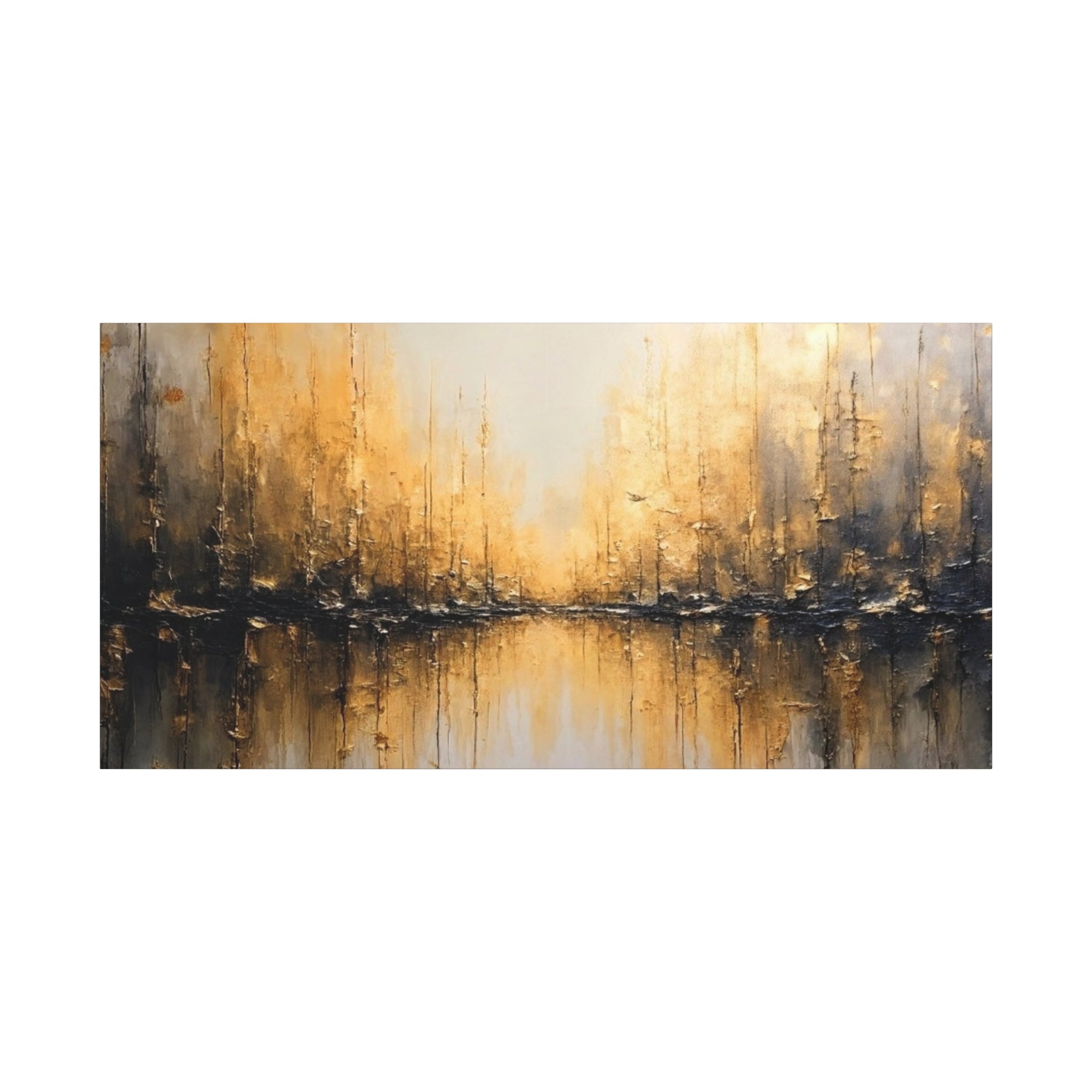Abstract Gold Landscape Canvas Wall Art — Matte Stretched 1.25"