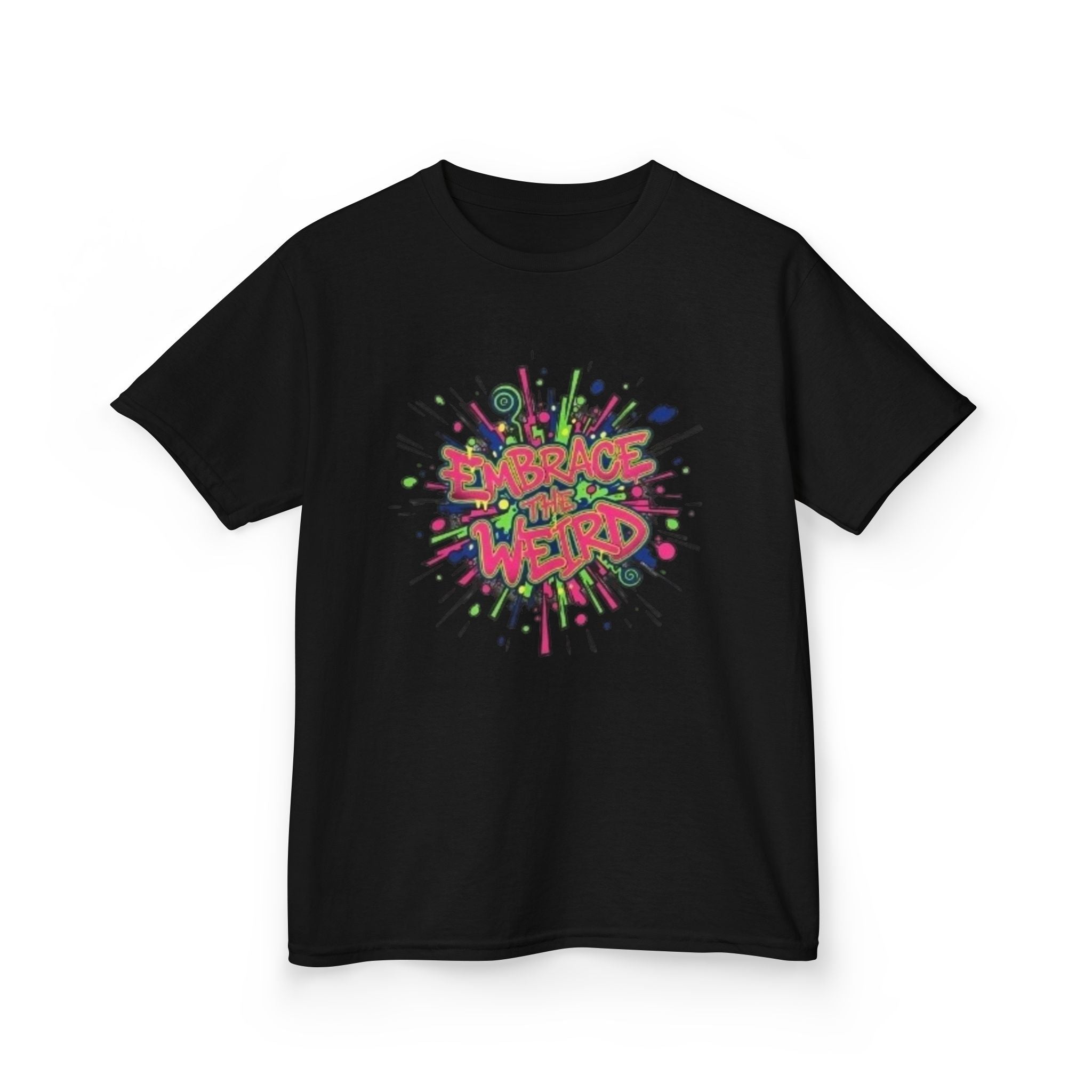 Kids T-Shirt — "Embrace Your Weird" Colorful Splash Graphic