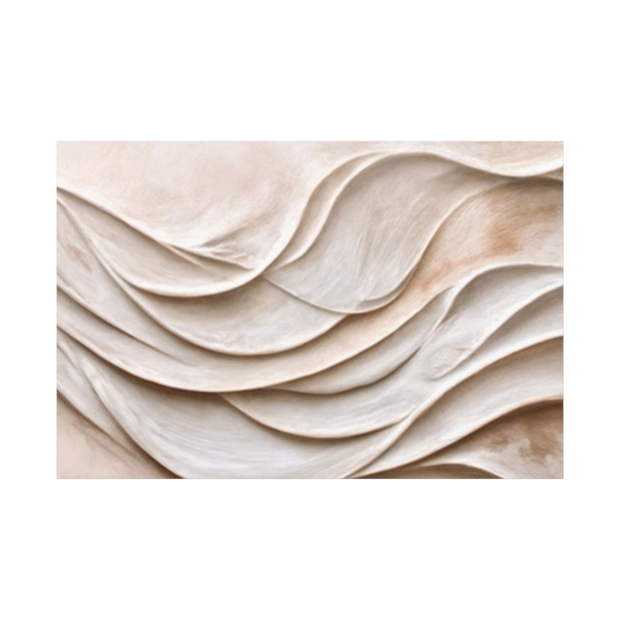 Neutral Abstract Wave Texture Matte Canvas Wall Art