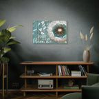 Canvas Wall Art — "Just Breathe" Dandelion Rustic Teal