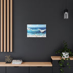 Ocean Waves Matte Canvas Wall Art — Blue Seascape Stretched Canvas