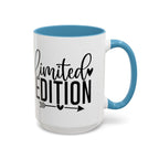 Limited Edition Accent Coffee Mug — Pink Interior, 'Limited Edition' Graphic (11/15oz)