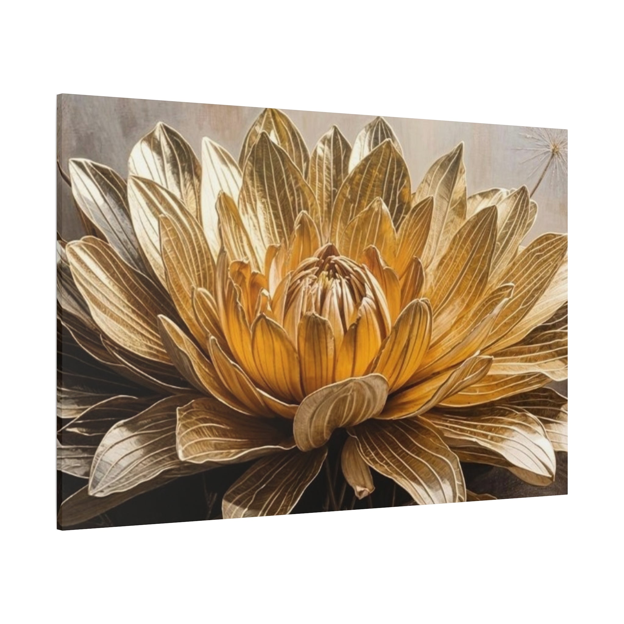 Golden Dahlia Matte Canvas Wall Art — Stretched 1.25"