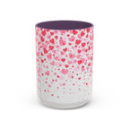 Heart Confetti Accent Coffee Mug — Pink Valentine’s Day Gift (11/15oz)