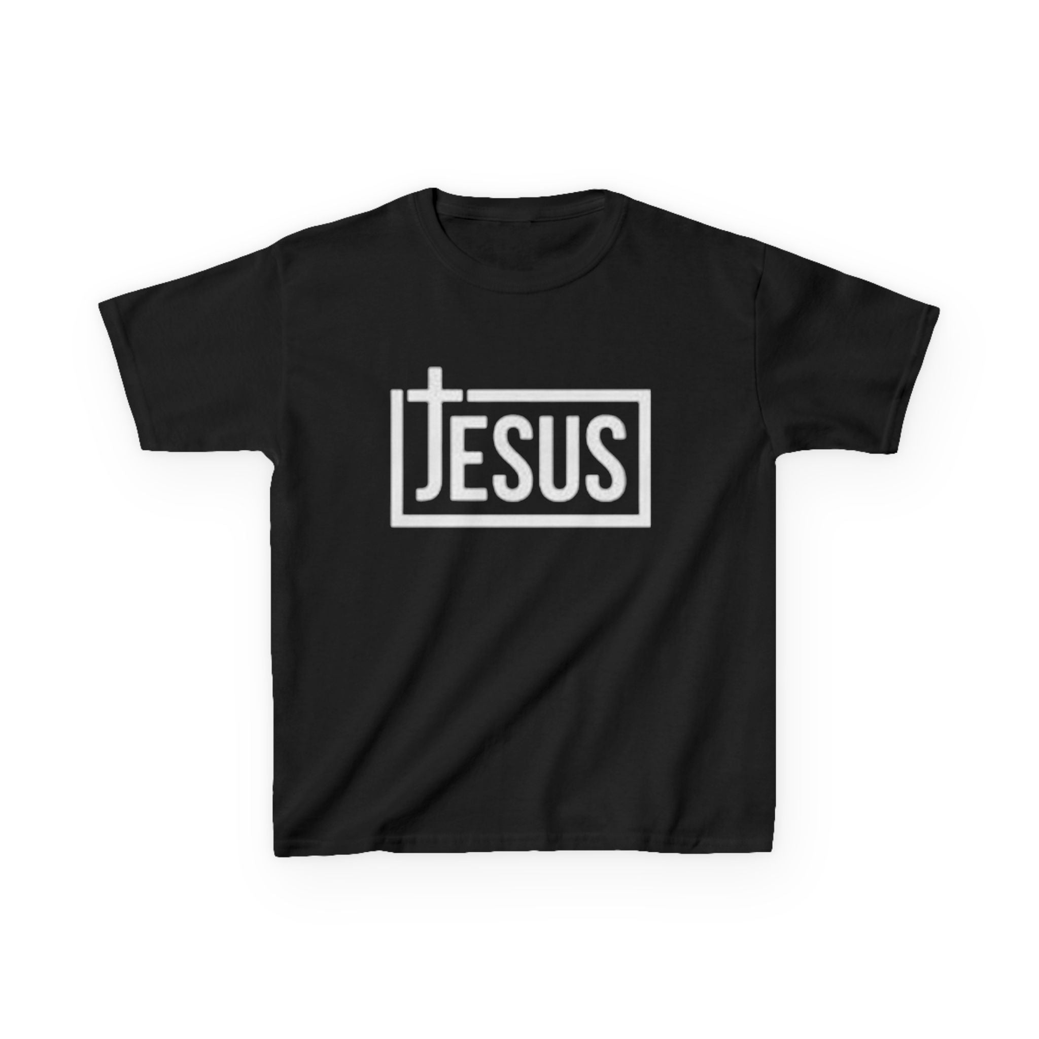 Kids Jesus T‑Shirt — Bold Cross Logo Christian Tee for Boys & Girls