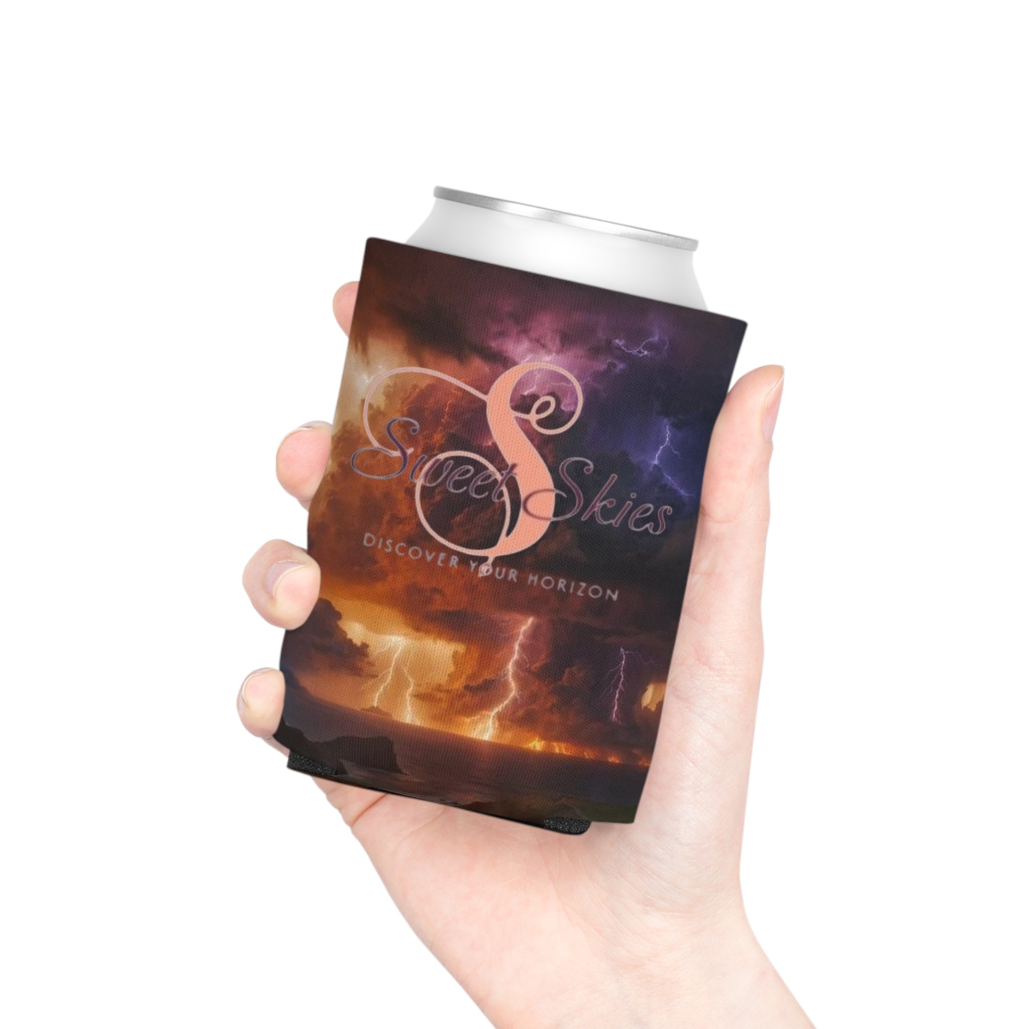 Sweet Skies Stormscape Can Cooler – Scenic Lightning Beach Beverage Insulator