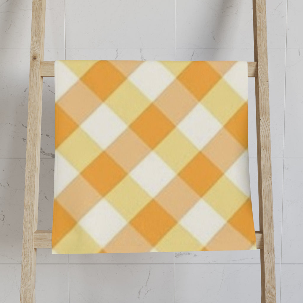Buffalo Plaid Hand Towel - Orange & Yellow Check Kitchen Towel