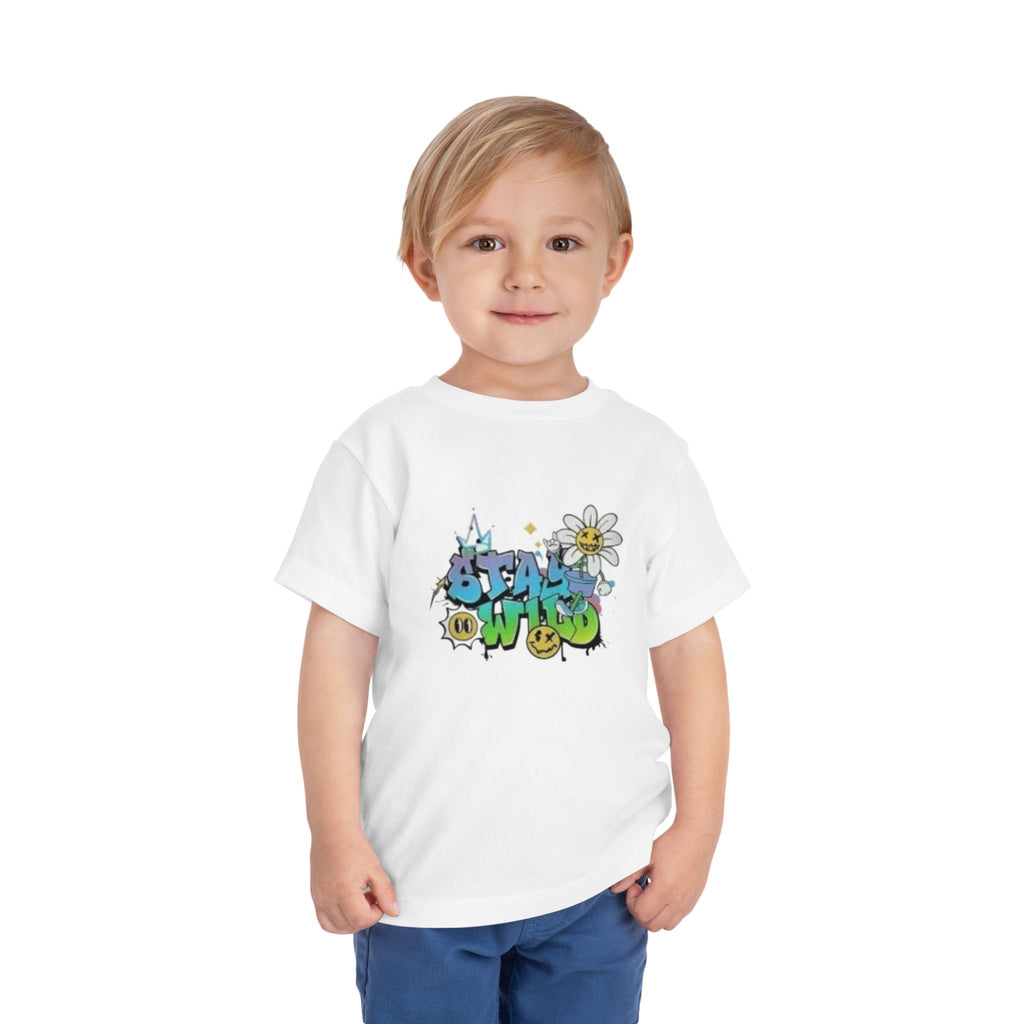 Toddler Tee - "Stay Wild" Graffiti Daisy Cute Kids T-Shirt