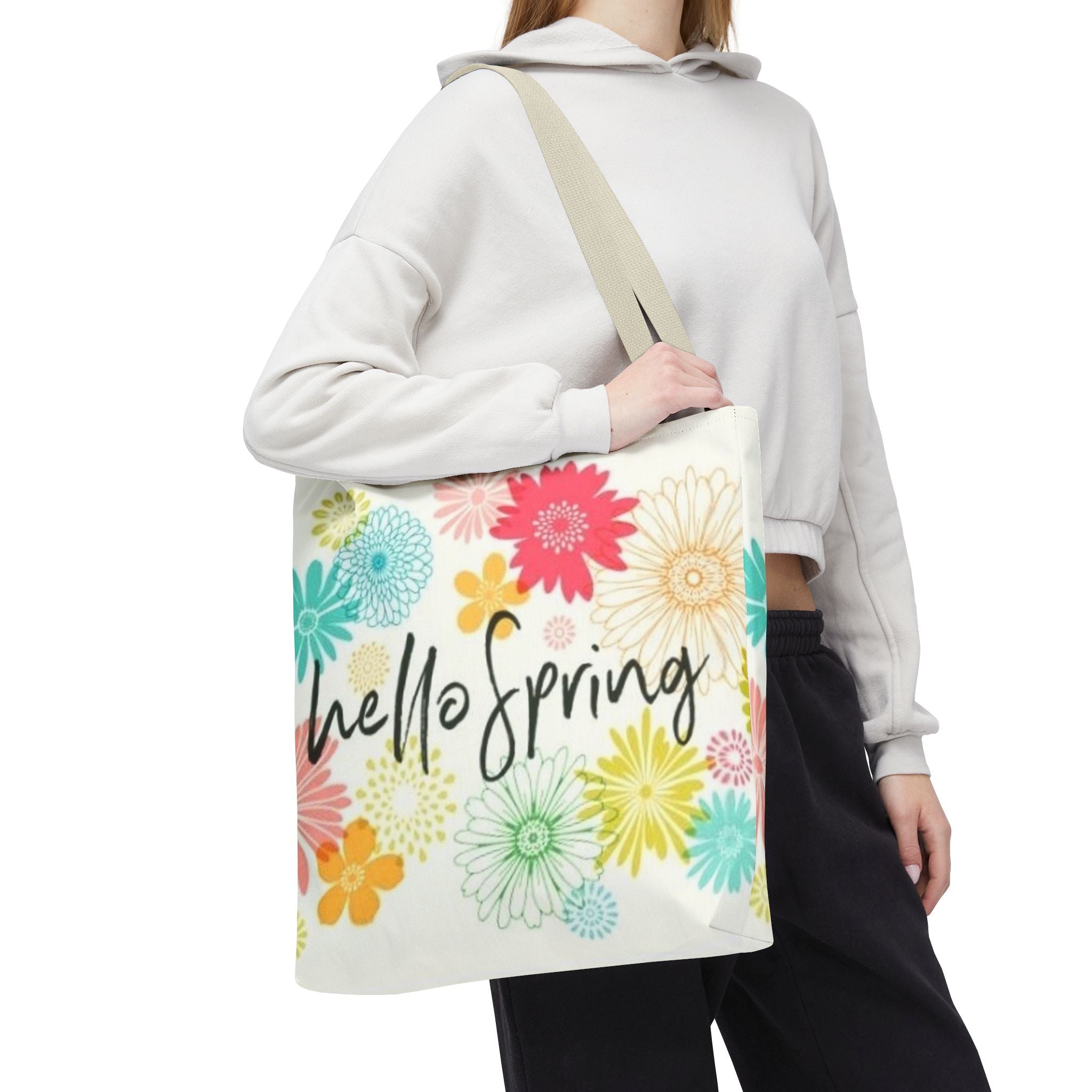 Hello Spring Floral Tote