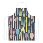 Cutlery Pattern Apron — Colorful Spoon & Fork Kitchen Apron