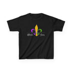 Kids Tee — Mardi Gras Fleur-de-Lis Carnival Shirt (Purple Green Gold)
