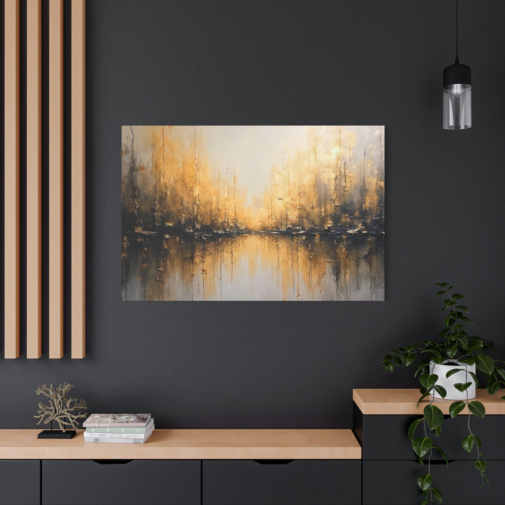 Abstract Gold Landscape Canvas Wall Art — Matte Stretched 1.25"