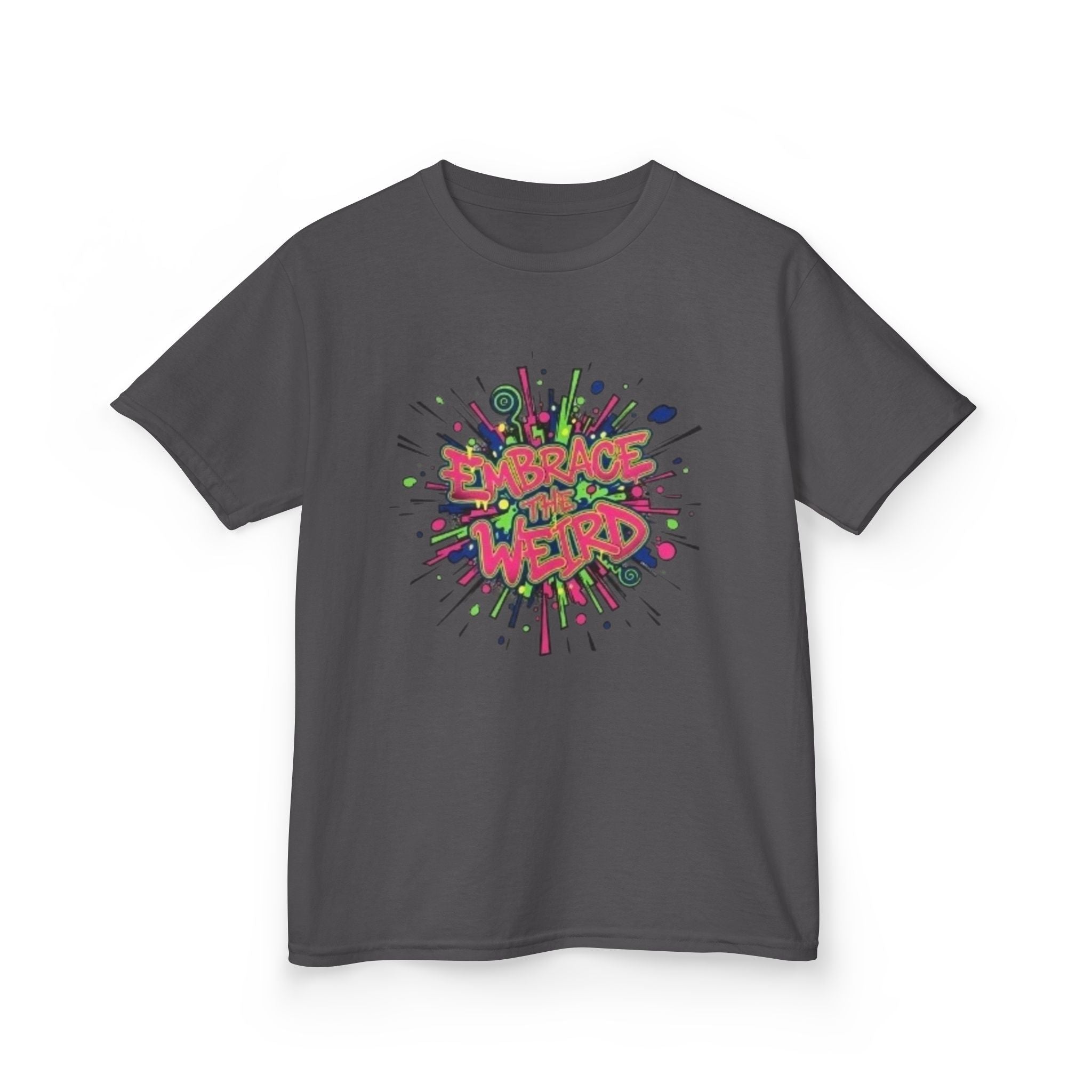 Kids T-Shirt — "Embrace Your Weird" Colorful Splash Graphic