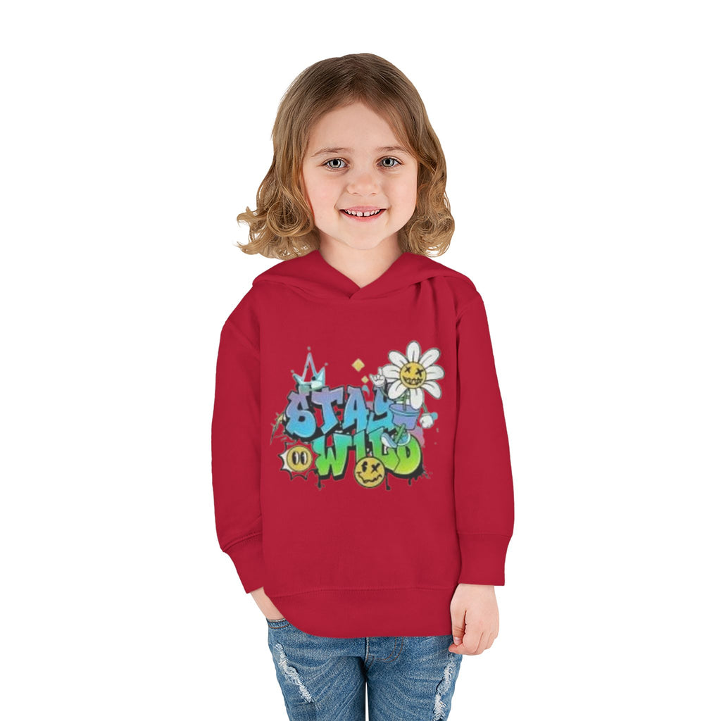 Toddler Hoodie — 'Stay Wild' Graffiti Daisy Pullover