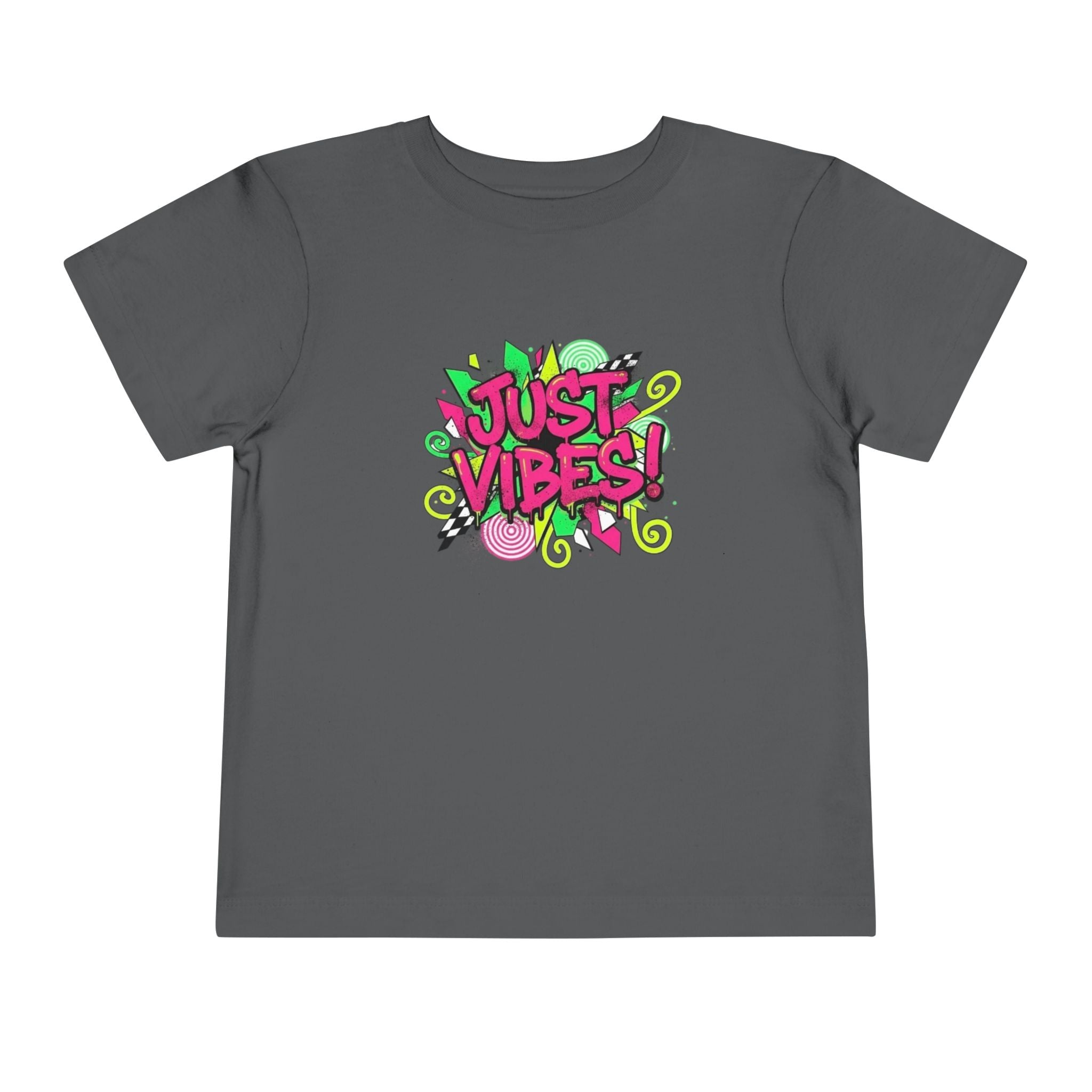 Toddler Tee - "Just Vibes!" Colorful Retro Graphic Kids T‑Shirt
