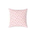 Heart Confetti Square Pillow — Pink Decorative Throw Pillow for Valentine’s Day & Romantic Home Decor