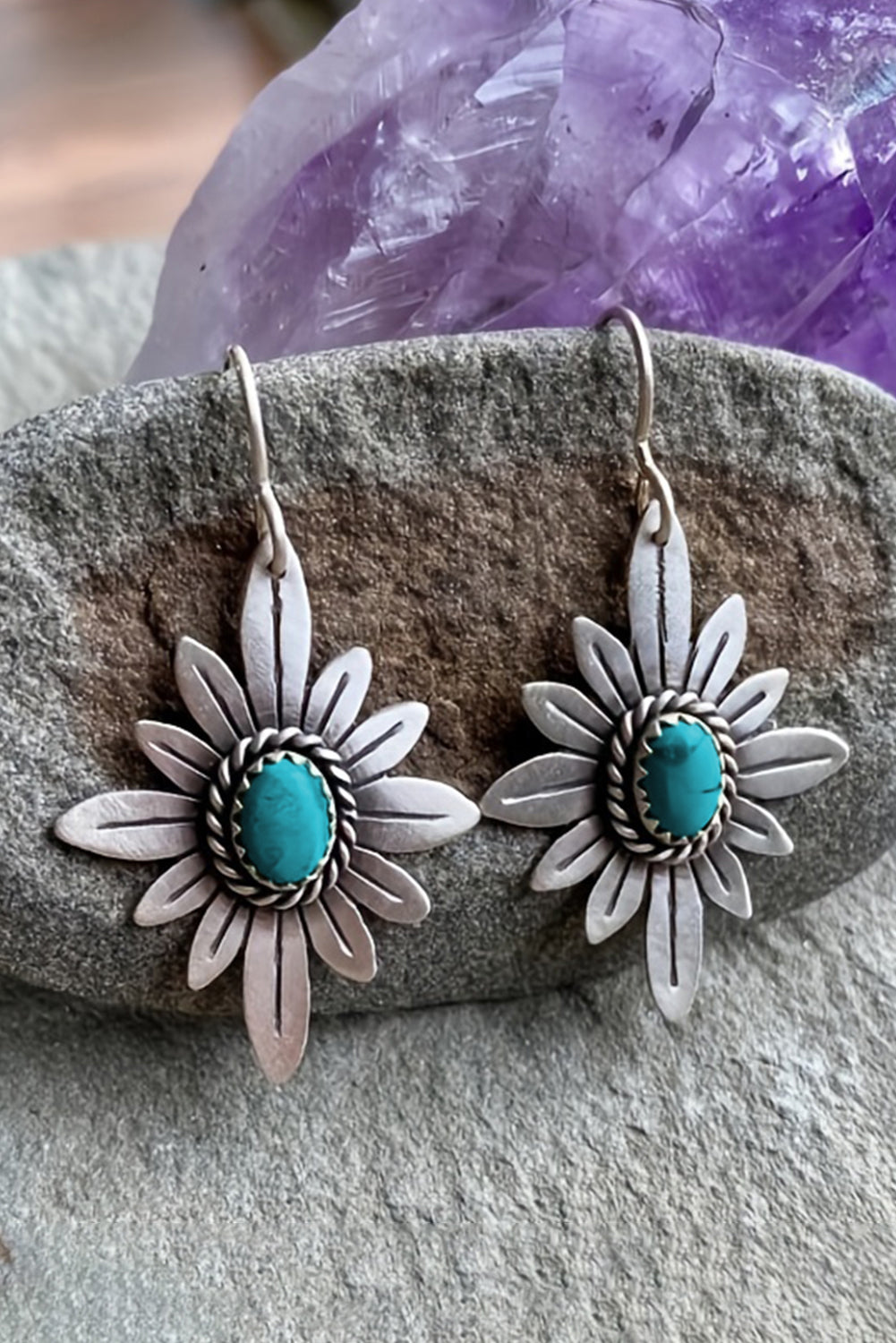 Kahlani Flower Shape Hook Earrings