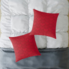 Red Heart Pattern Pillow - Valentine Decorative Square Throw Pillow