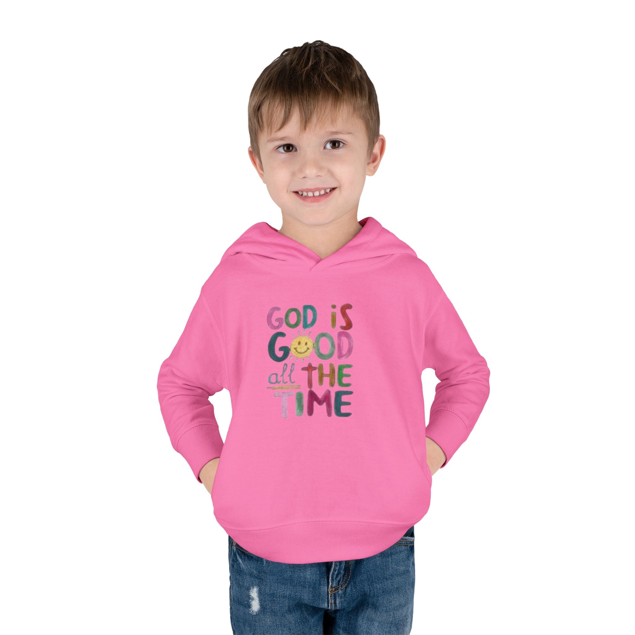 Toddler Hoodie — "God Is Good All The Time" Cute Faith Pullover