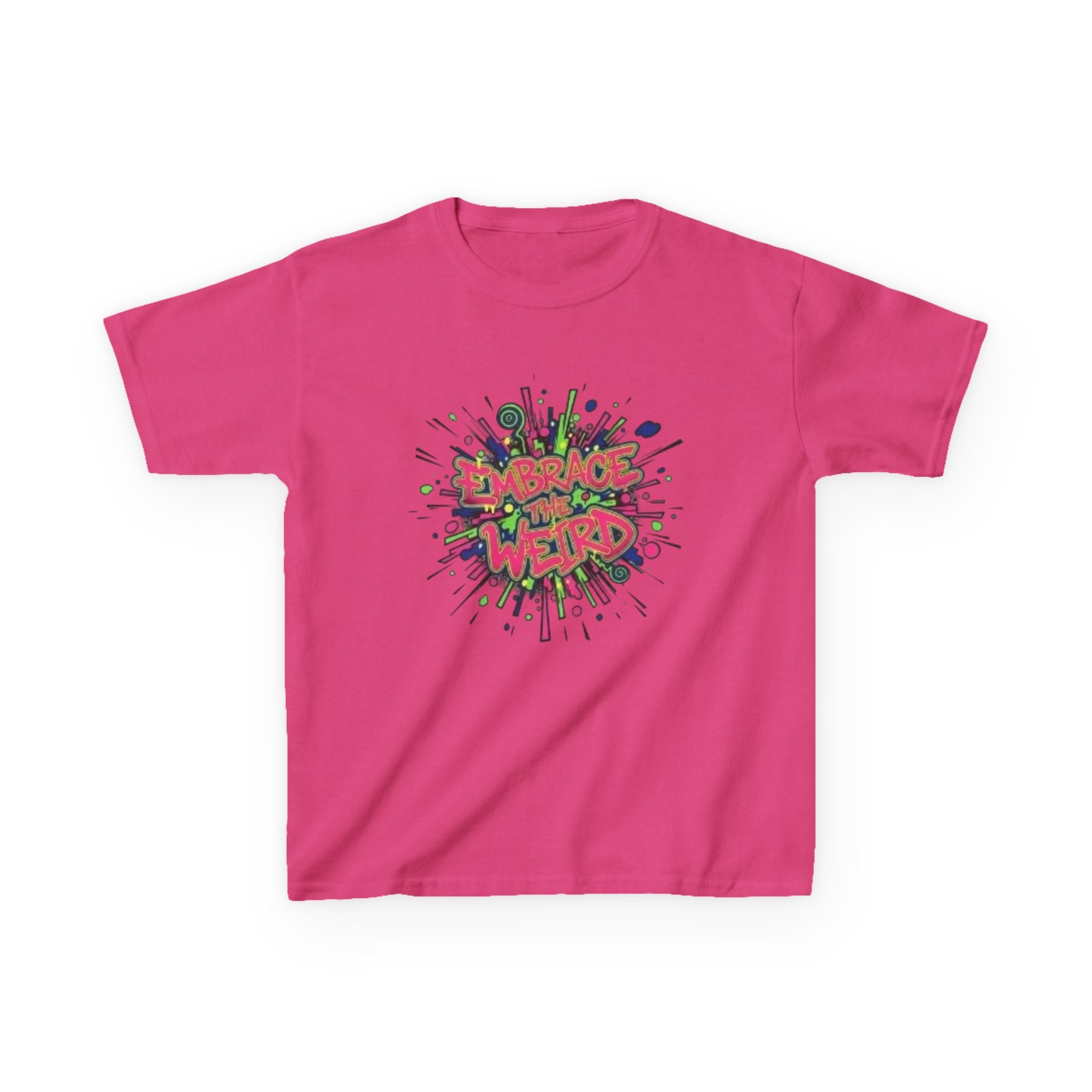 Kids T-Shirt — "Embrace Your Weird" Colorful Splash Graphic