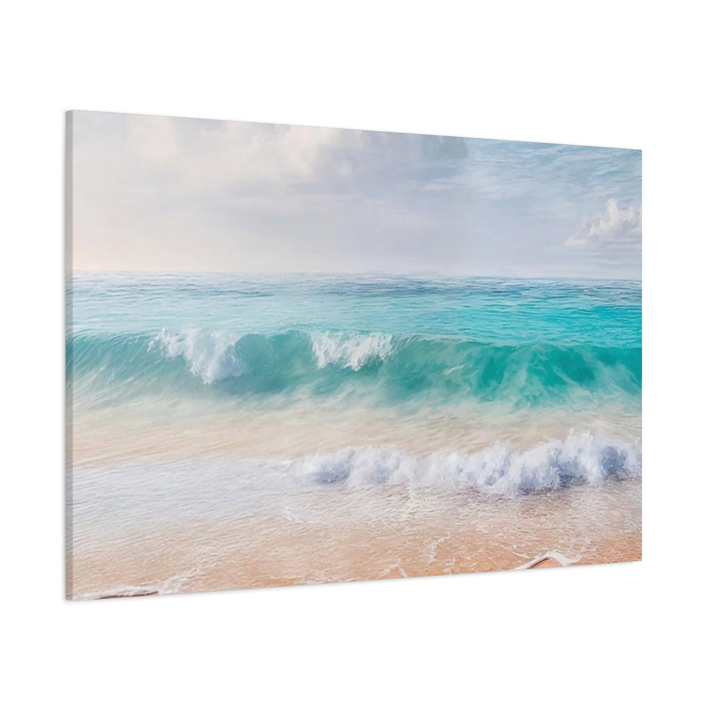 Seaside Waves Matte Canvas Print — Tranquil Beach Wall Art, Stretched 1.25"