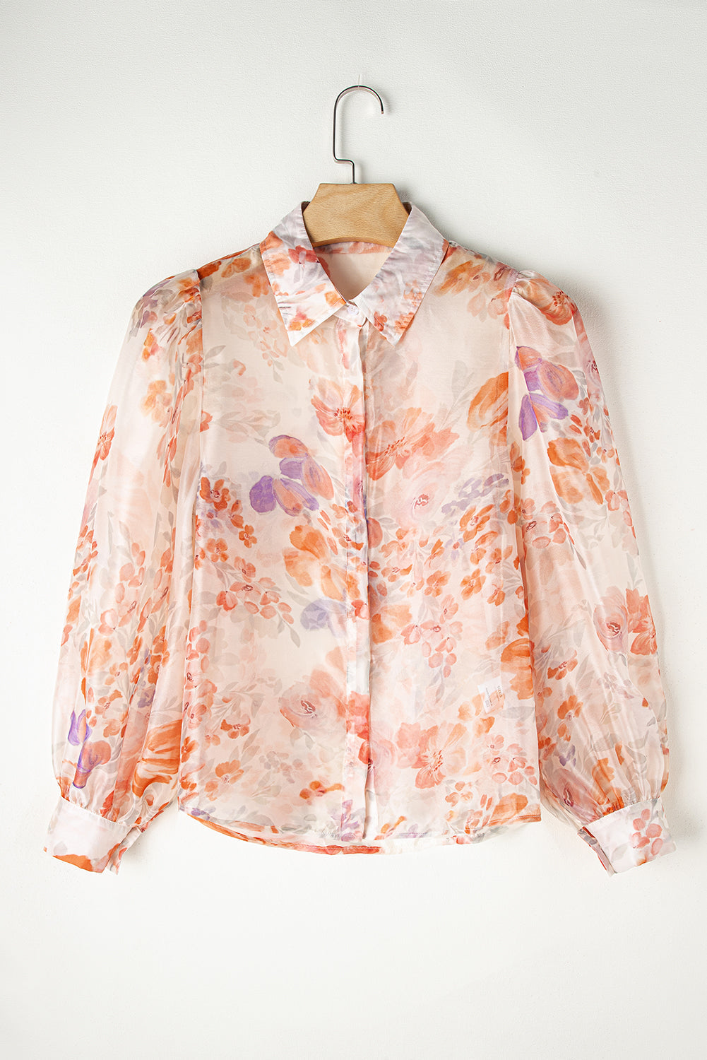 Floral Sheer Long Sleeve Blouse