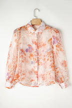 Floral Sheer Long Sleeve Blouse