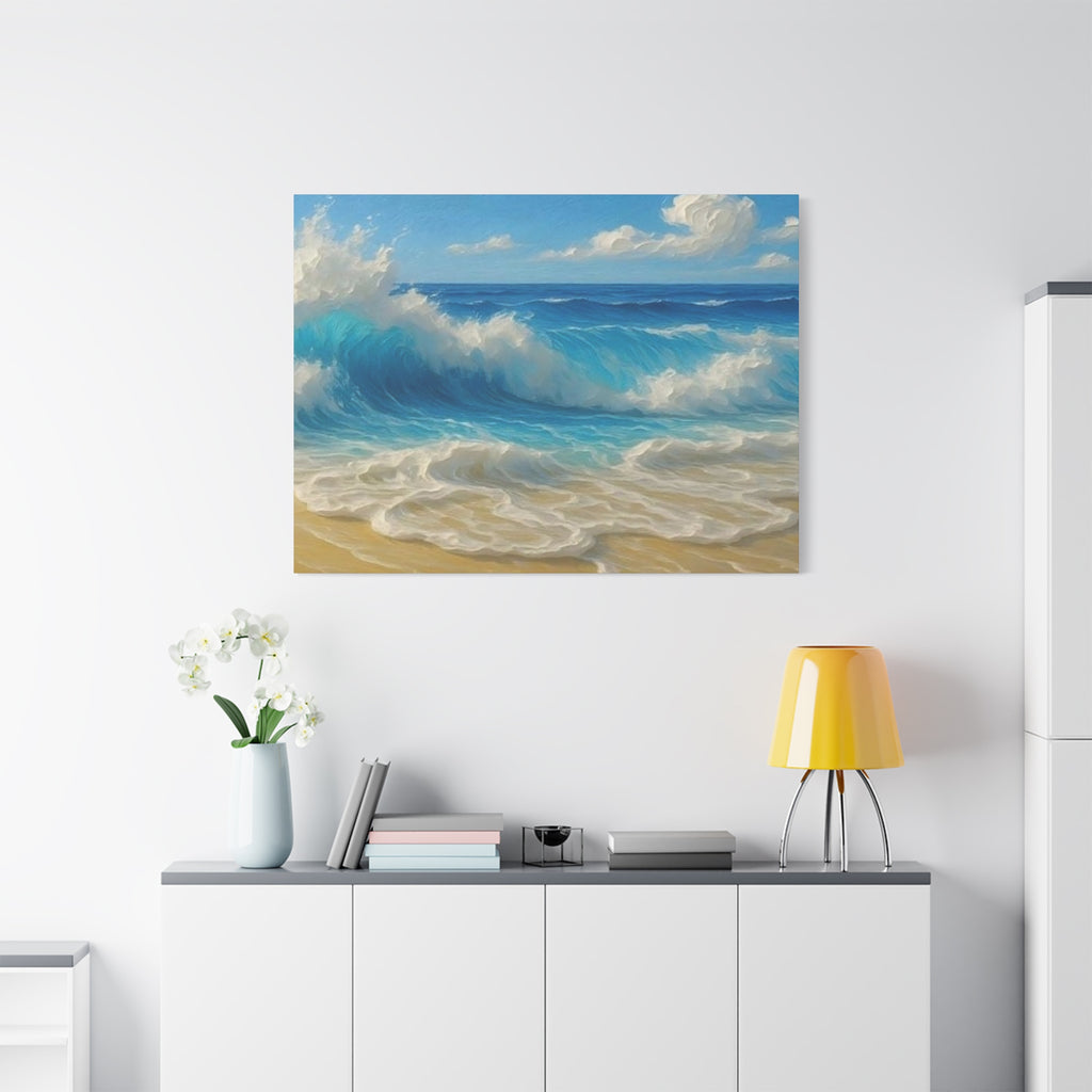 Sunny Beach Waves-Matte Canvas, Stretched, 1.25"