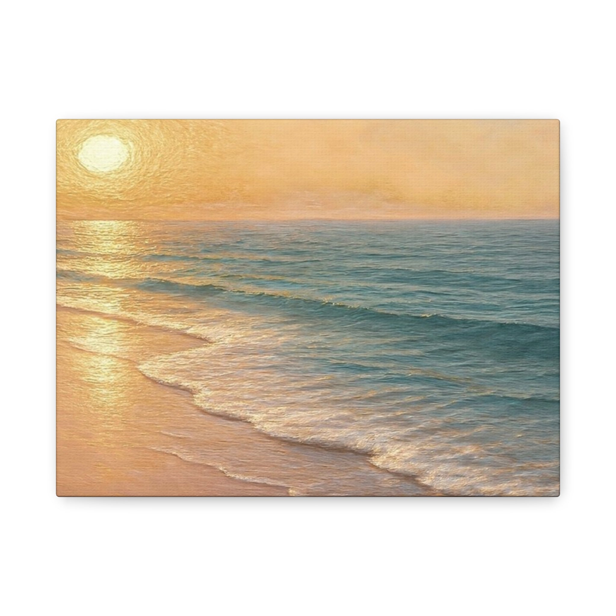 Sunset Beach Canvas Print — Seaside Wall Art Matte Stretched 1.25"