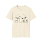T-Shirt — "Spirit Lead Me" Faith Graphic Tee with Sunset & Birds