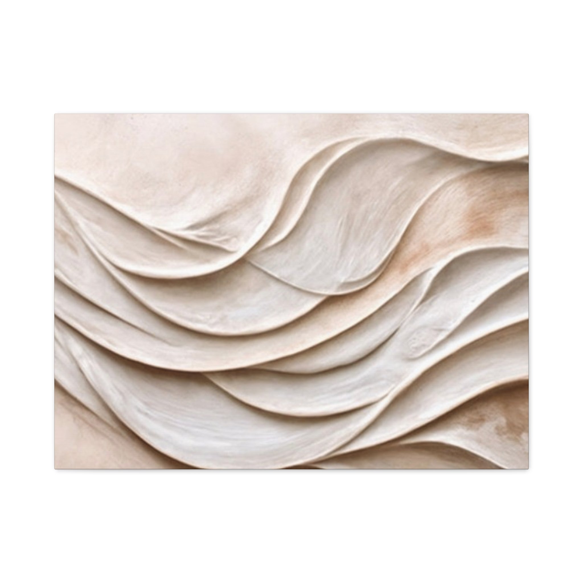 Neutral Abstract Wave Texture Matte Canvas Wall Art