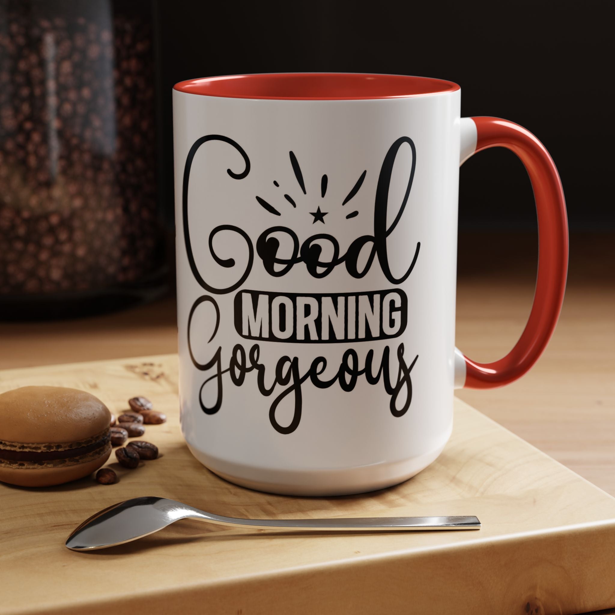 Good Morning Gorgeous Accent Coffee Mug – 11/15oz Pink Interior
