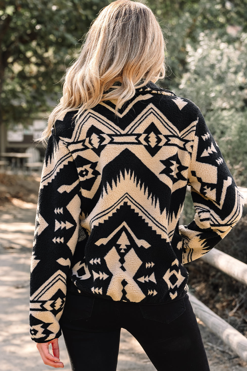 Aztec Western Plush Sweatshirt
