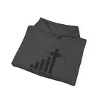 Christian Faith Hoodie — "Get Connected" Signal Bars Cross Design