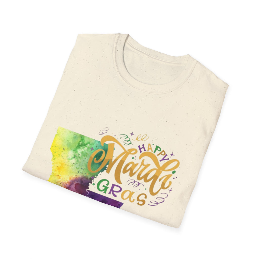 Mardi Gras Louisiana Watercolor T-Shirt — Happy Mardi Gras Celebration Tee