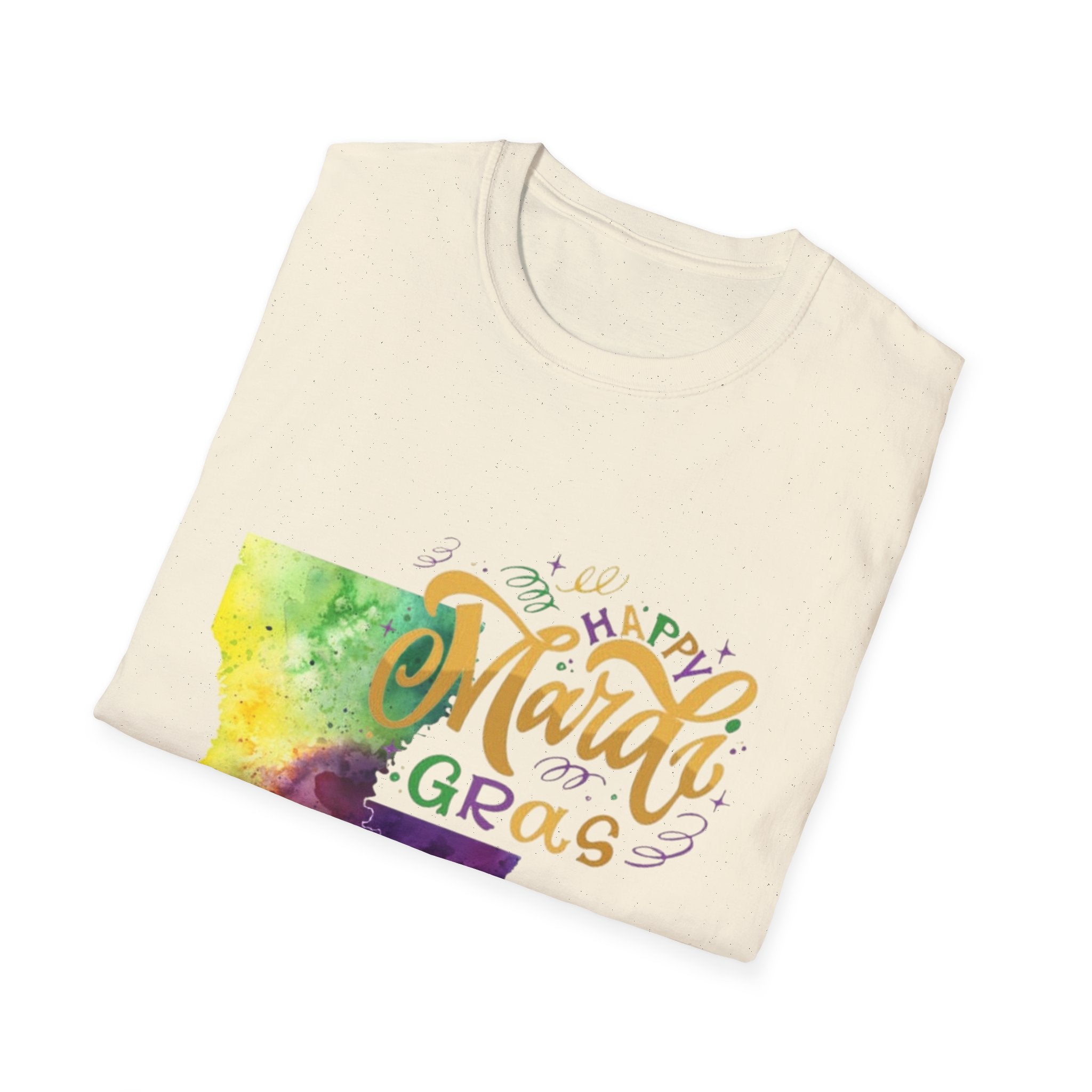 Mardi Gras Louisiana Watercolor T-Shirt — Happy Mardi Gras Celebration Tee