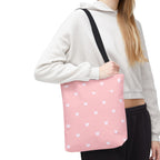 Pink Heart Pattern Tote Bag — Cute Pink AOP Shopper for Everyday Use